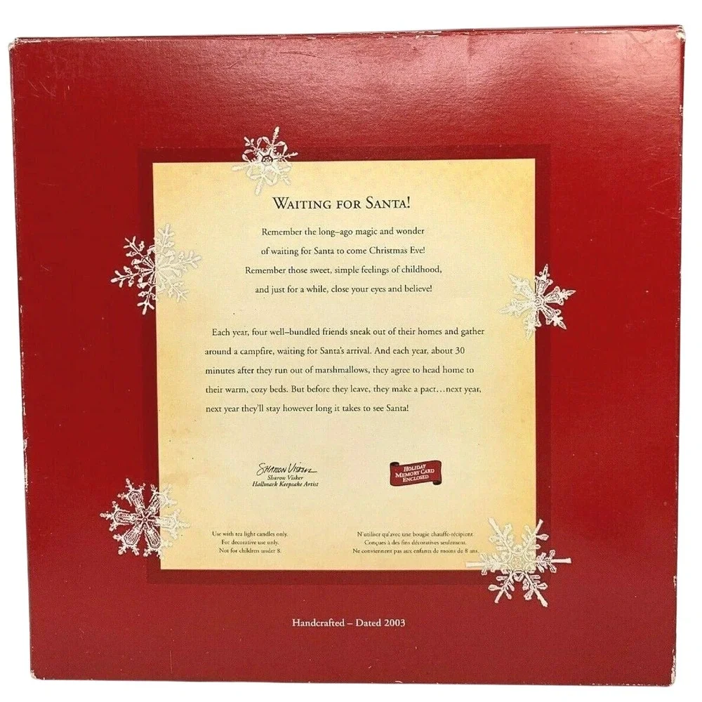 Hallmark WAITING FOR SANTA! Keepsake Ornament 2003‎ Tea Light Holder 6 Piece Set